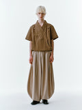 Pleated Collar Shirt – Olive