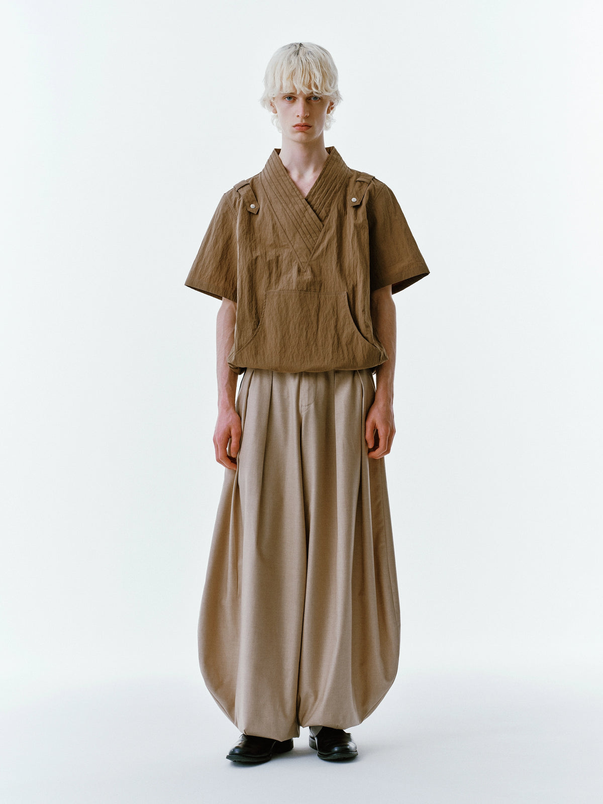 Pleated Collar Shirt – Olive