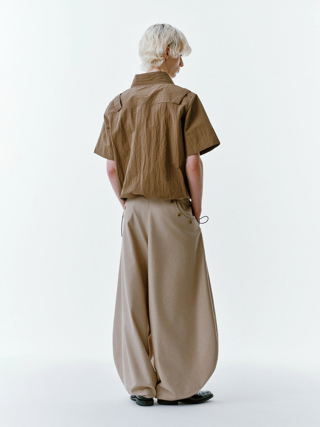 Pleated Collar Shirt – Olive